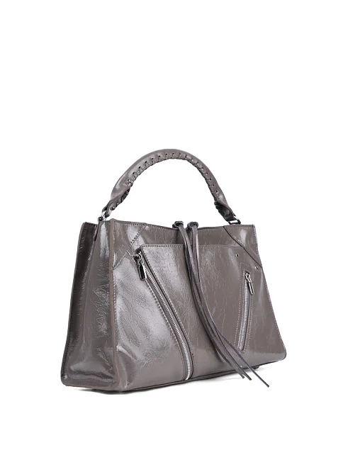 Женская сумка тоут MIRATON кожаная серая - фото 3 - Miraton