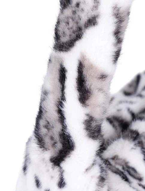 Женская сумка через плечо MIRATON из меха бело-черная - фото 4 - Miraton