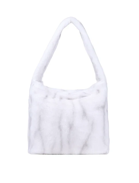 Женская сумка через плечо MIRATON из меха белая - фото 1 - Miraton