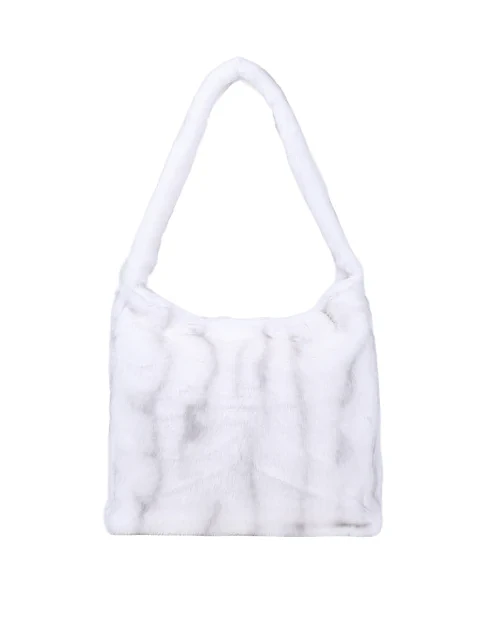 Женская сумка через плечо MIRATON из меха белая - фото 4 - Miraton