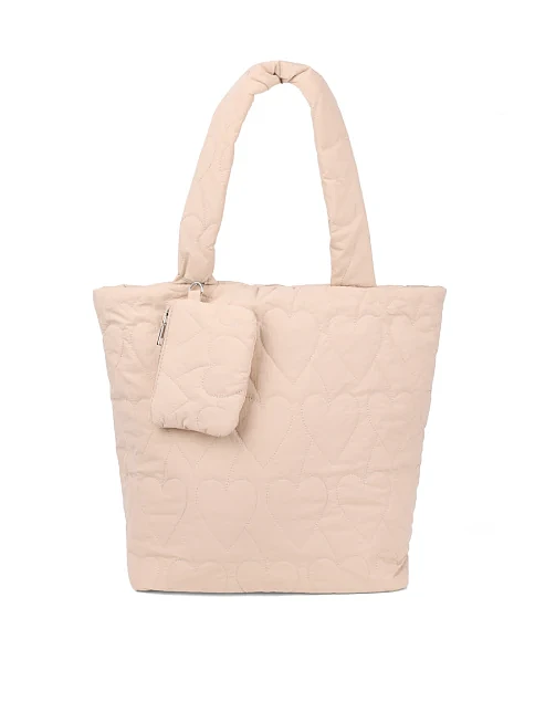 Жіноча сумка шоппер MIRATON тканинна молочного кольору - фото 1 - Miraton