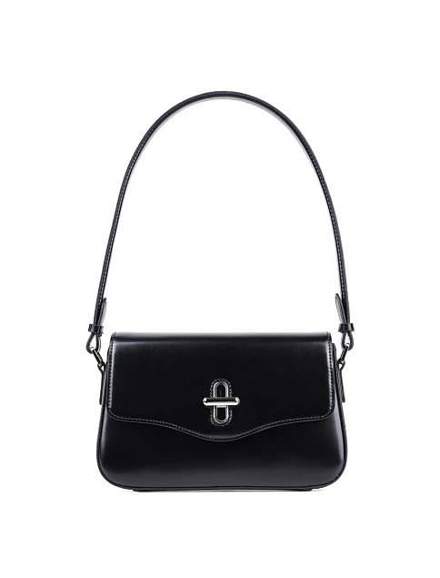 Женская сумка через плечо MIRATON кожаная черная - фото 1 - Miraton