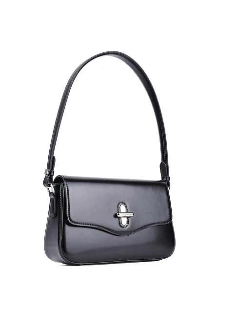 Женская сумка через плечо MIRATON кожаная черная - фото 3 - Miraton