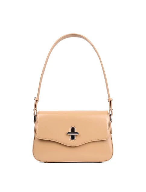 Женская сумка через плечо MIRATON кожаная бежевая - фото 1 - Miraton