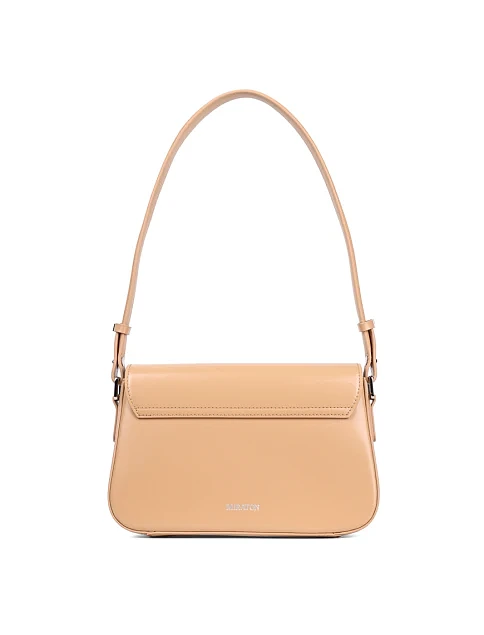 Женская сумка через плечо MIRATON кожаная бежевая - фото 4 - Miraton