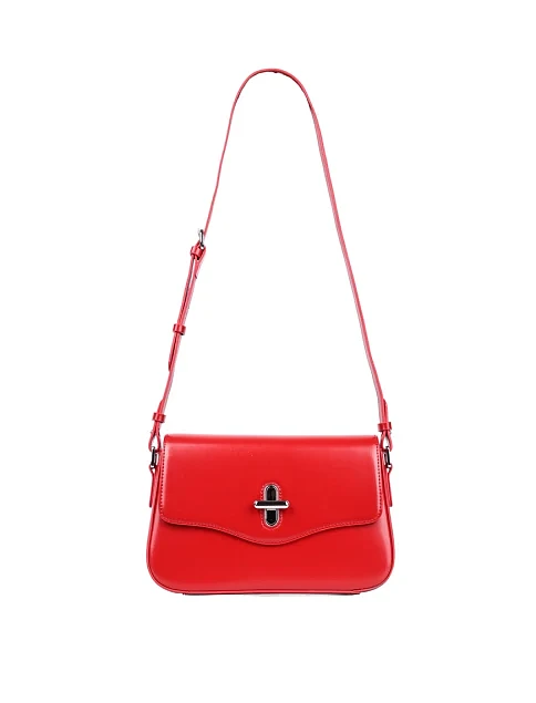 Женская сумка через плечо MIRATON кожаная красная - фото 6 - Miraton