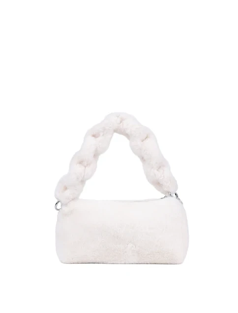 Жіноча сумка через плече MIRATON з хутра біла - фото 3 - Miraton