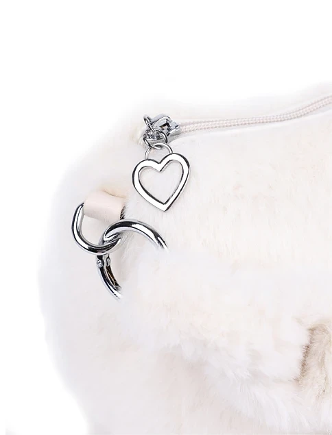 Жіноча сумка через плече MIRATON з хутра біла - фото 4 - Miraton