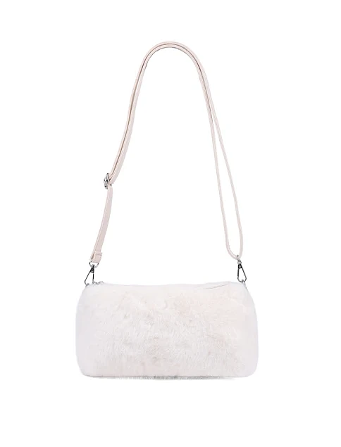 Жіноча сумка через плече MIRATON з хутра біла - фото 6 - Miraton