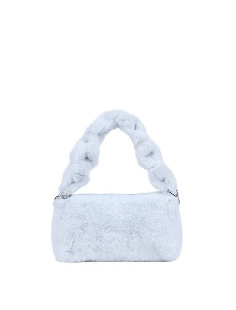 Женская сумка через плечо MIRATON из меха голубая - фото 1 - Miraton