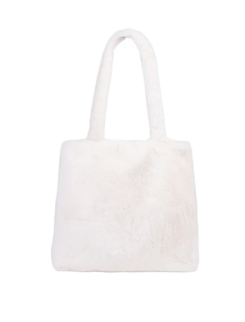 Женская сумка через плечо MIRATON из меха молочного цвета - фото 1 - Miraton