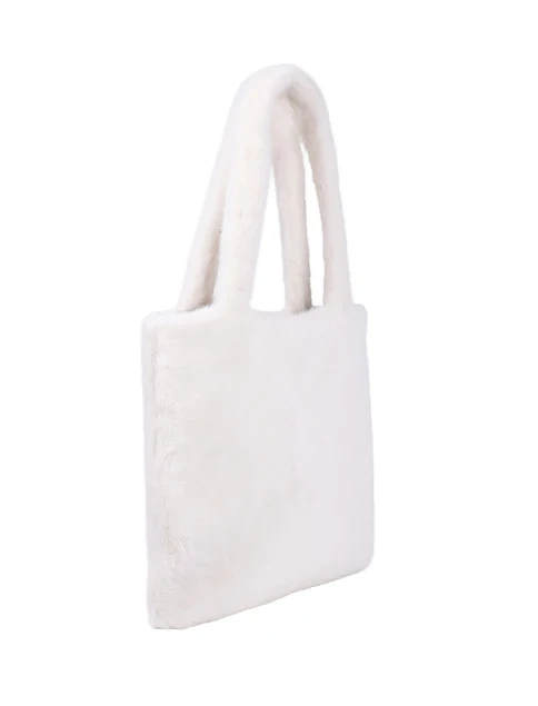 Женская сумка через плечо MIRATON из меха молочного цвета - фото 2 - Miraton