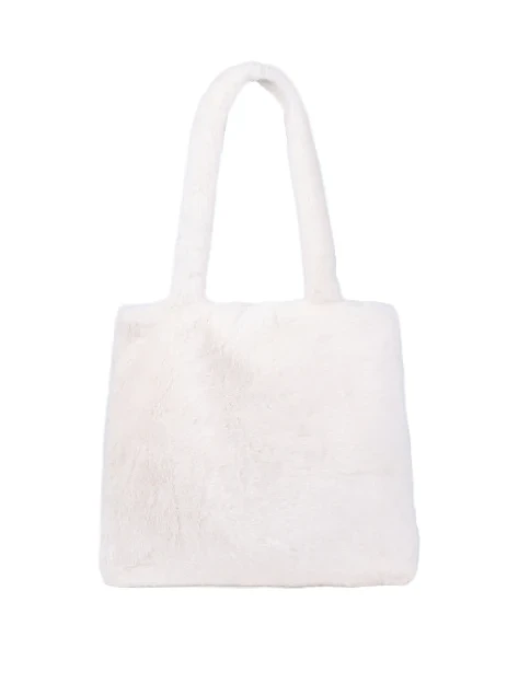 Женская сумка через плечо MIRATON из меха молочного цвета - фото 3 - Miraton