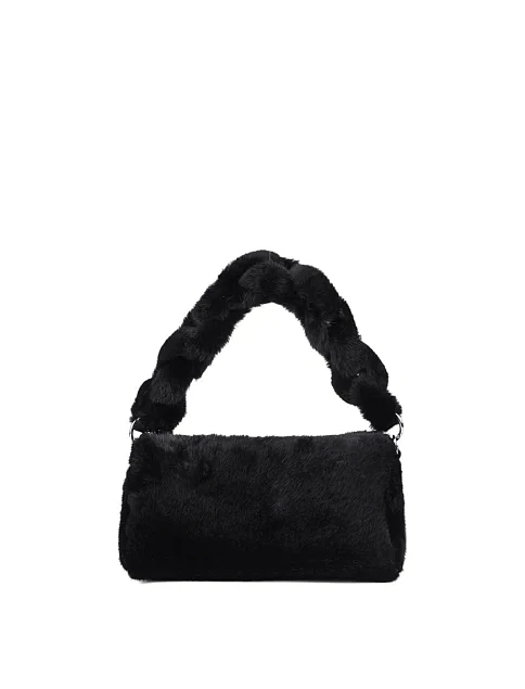 Женская сумка через плечо MIRATON из меха черная - фото 1 - Miraton