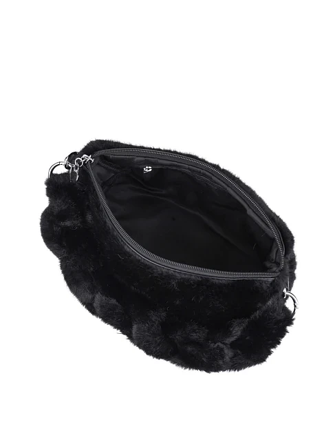 Женская сумка через плечо MIRATON из меха черная - фото 5 - Miraton