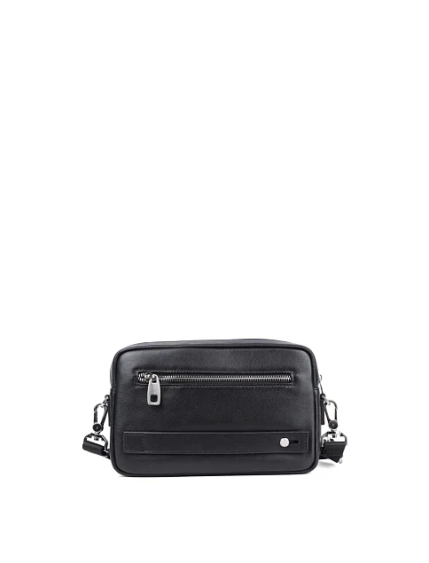 Чоловіча сумка крос-боді MIRATON шкіряна чорна - фото 3 - Miraton