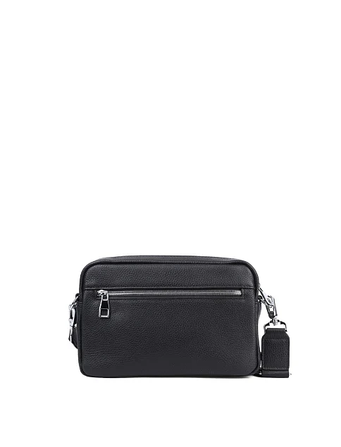 Чоловіча сумка крос-боді MIRATON шкіряна чорна - фото 3 - Miraton