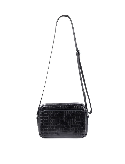 Мужская сумка кросс-боди MIRATON кожаная черная - фото 6 - Miraton