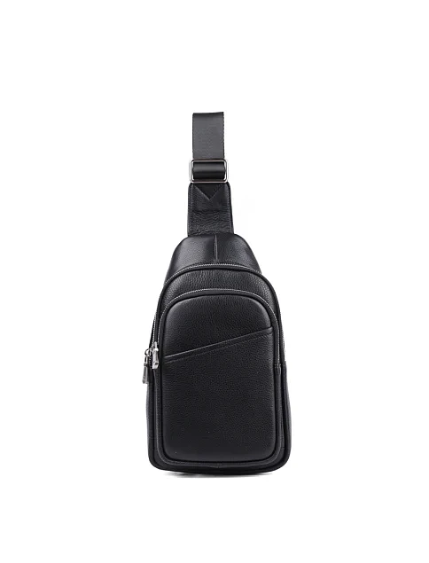 Чоловіча сумка слінг MIRATON шкіряна чорна - фото 1 - Miraton