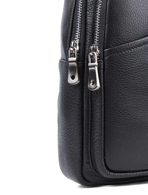 Чоловіча сумка слінг MIRATON шкіряна чорна - фото 4 - Miraton