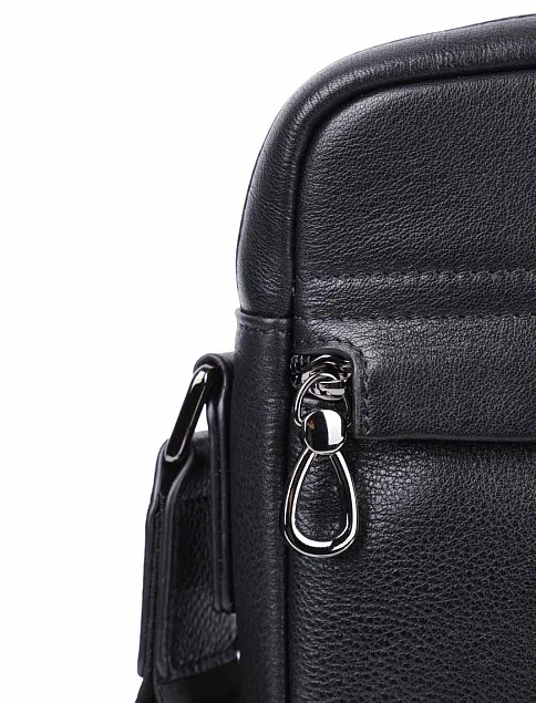 Мужская сумка мессенджер MIRATON кожаная черная - фото 4 - Miraton