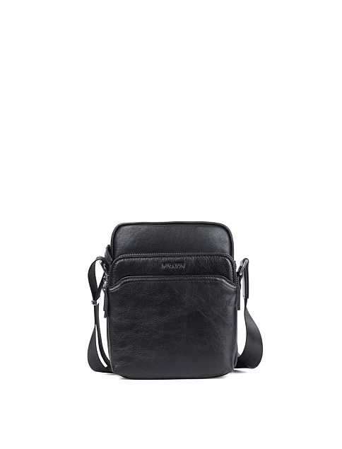 Мужская сумка мессенджер MIRATON кожаная черная - фото 1 - Miraton