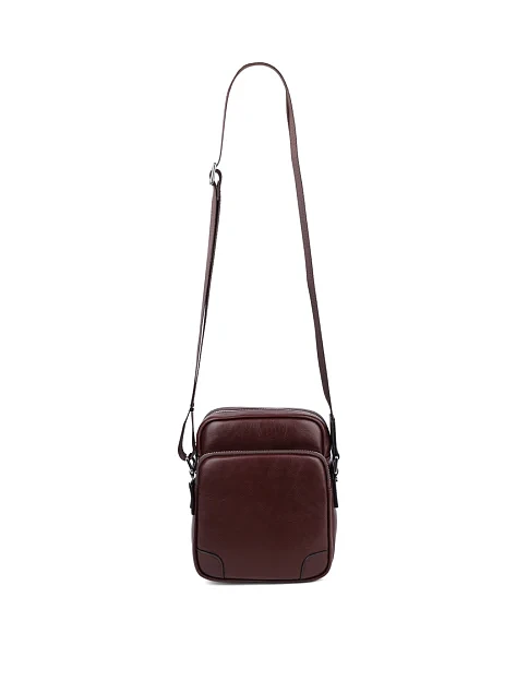 Мужская сумка мессенджер MIRATON кожаная коричневая - фото 6 - Miraton