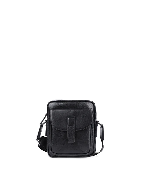 Мужская сумка мессенджер MIRATON кожаная черная - фото 1 - Miraton