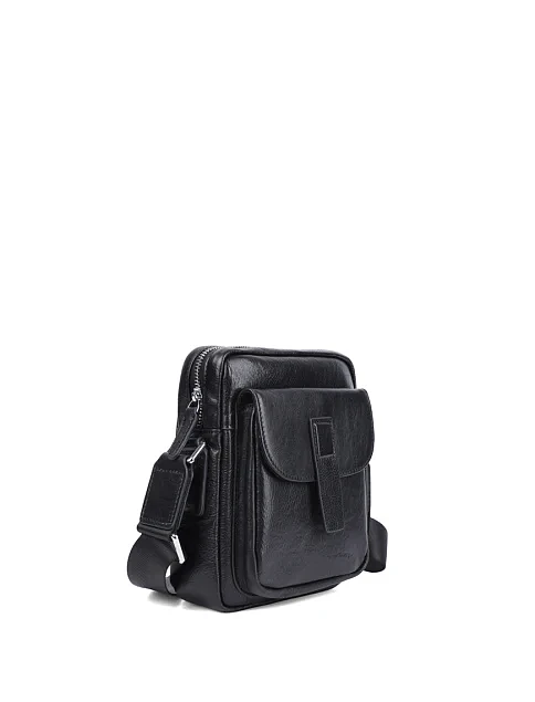 Мужская сумка мессенджер MIRATON кожаная черная - фото 2 - Miraton