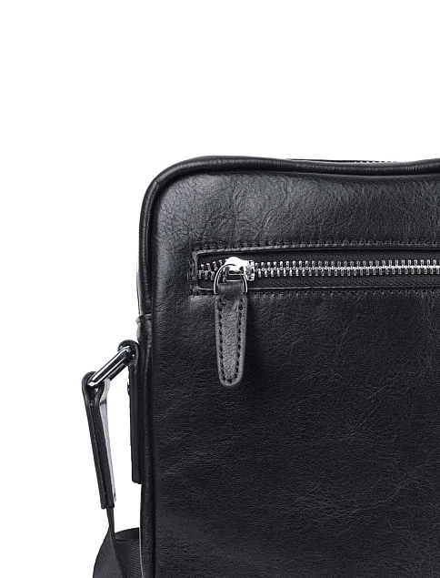 Мужская сумка мессенджер MIRATON кожаная черная - фото 4 - Miraton