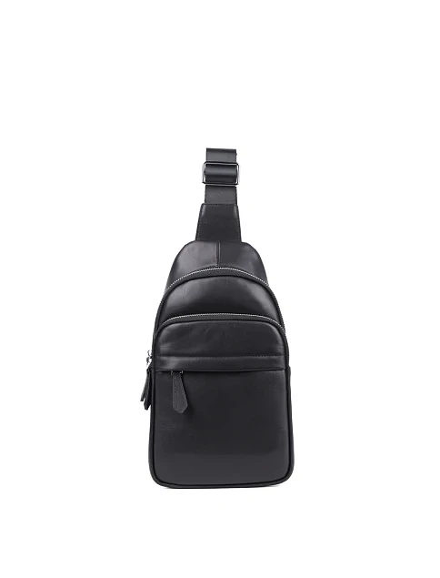 Мужская сумка слинг MIRATON кожаная черная - фото 1 - Miraton