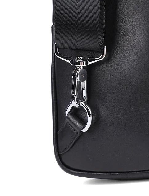 Мужская сумка слинг MIRATON кожаная черная - фото 4 - Miraton