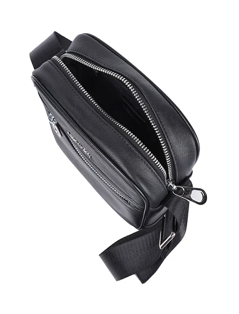 Мужская сумка мессенджер MIRATON кожаная черная - фото 6 - Miraton