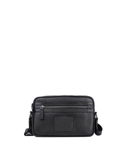 Чоловіча сумка крос-боді MIRATON шкіряна чорна - фото 1 - Miraton