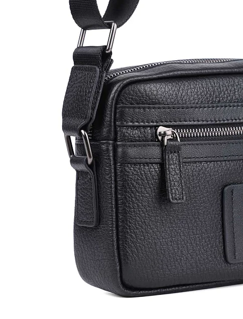 Чоловіча сумка крос-боді MIRATON шкіряна чорна - фото 4 - Miraton