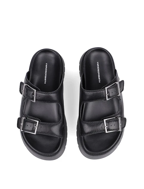 Жіночі шльопанці WINDSOR SMITH TWILIGHT шкіряні чорні - фото 2 - Miraton