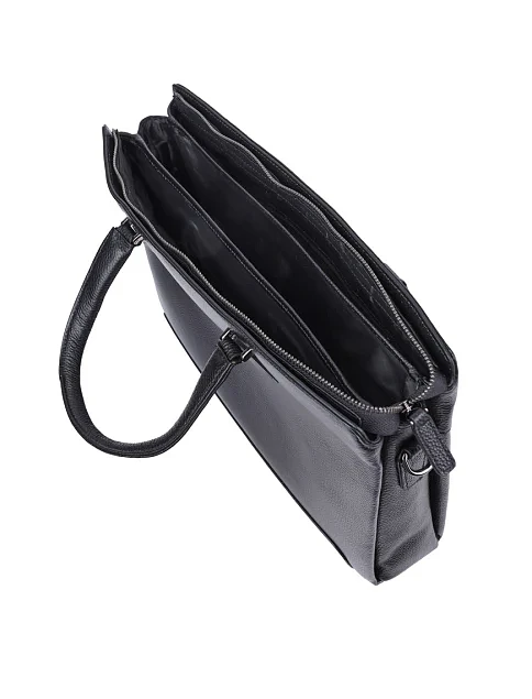 Чоловіча сумка MIRATON шкіряна чорна - фото 4 - Miraton