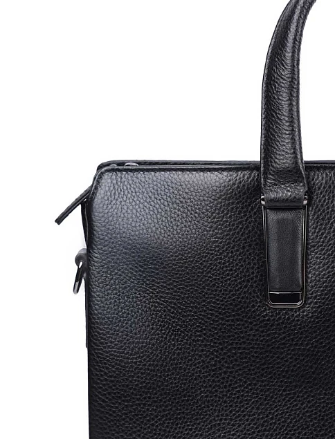 Чоловіча сумка MIRATON шкіряна чорна - фото 5 - Miraton