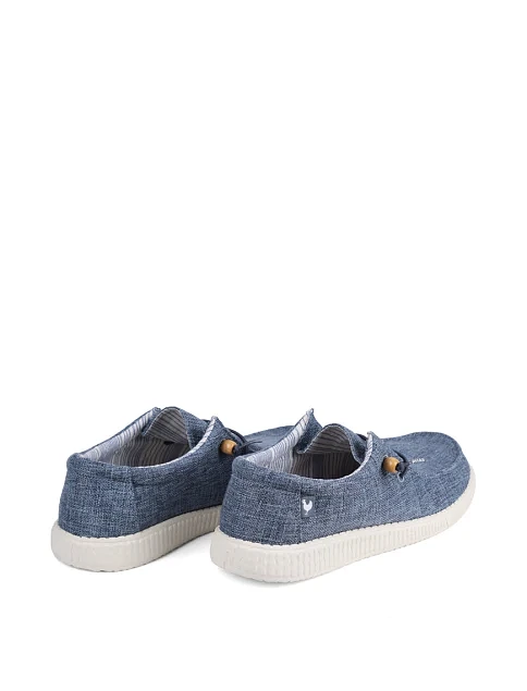 Мужские туфли Walk in Pitas WP150 WALLABI LINEN тканевые голубые - фото 4 - Miraton