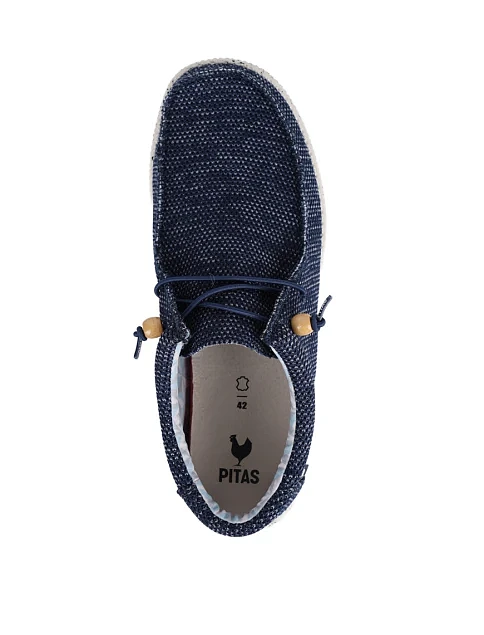 Мужские туфли Walk in Pitas WP150 WALLABI KNITTED тканевые синие - фото 5 - Miraton