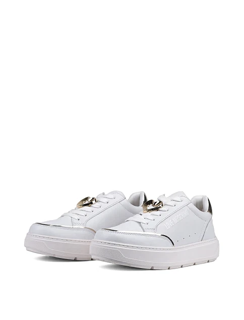 Женские кеды Love Moschino кожаные белые - фото 3 - Miraton