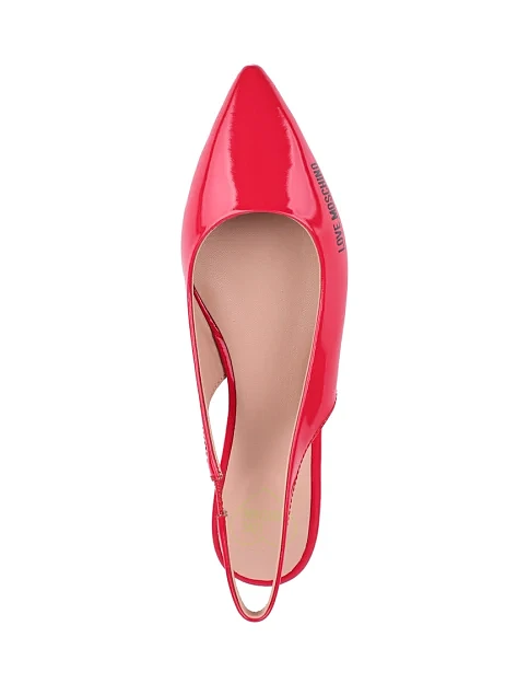 Женские балетки слингбеки Love Moschino лаковые розовые - фото 4 - Miraton