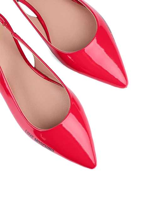 Женские балетки слингбеки Love Moschino лаковые розовые - фото 5 - Miraton