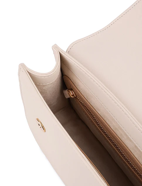 Женская сумка тоут Love Moschino из экокожи бежевая с логотипом - фото 6 - Miraton