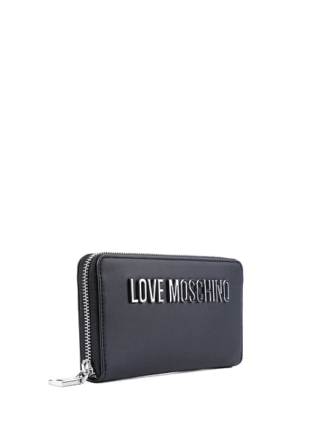 Женский кошелек из экокожи черный на молнии - фото 2 - Miraton