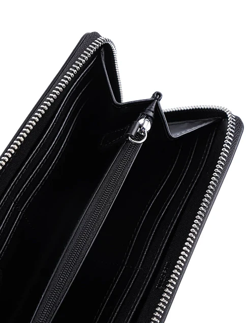 Женский кошелек из экокожи черный на молнии - фото 4 - Miraton
