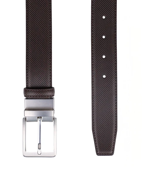 Чоловічий ремінь шкіряний коричневий - фото 2 - Miraton