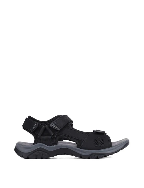 Чоловічі сандалі Bugatti з нубуку чорні - фото 1 - Miraton