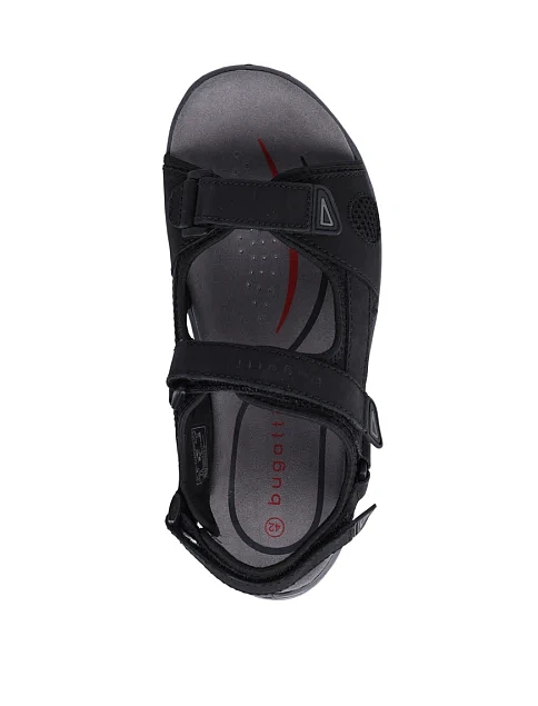 Чоловічі сандалі Bugatti з нубуку чорні - фото 2 - Miraton