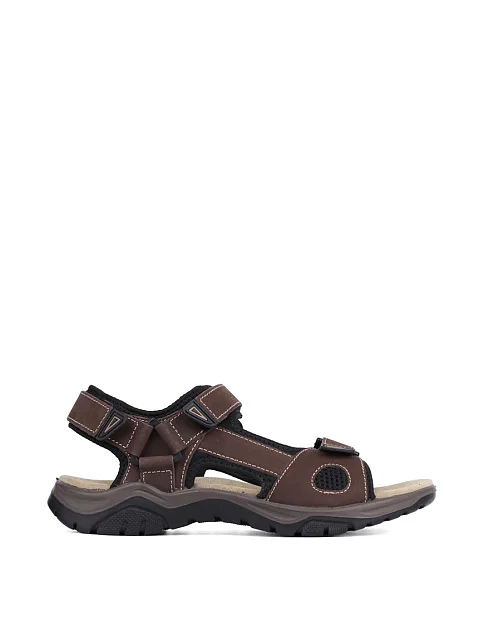 Чоловічі сандалі Bugatti з нубуку коричневі - фото 1 - Miraton